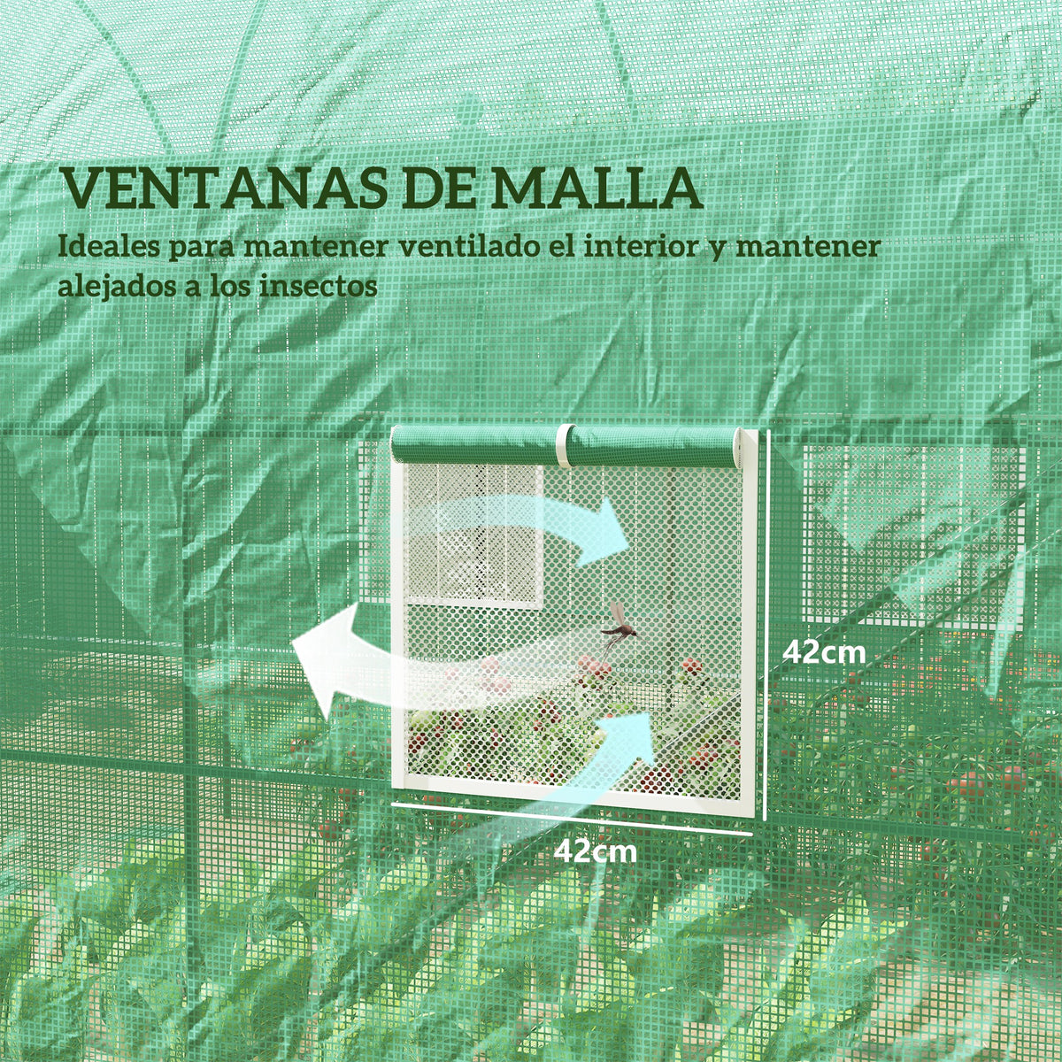 Invernadero De Jardín Outsunny Verde 245x200x198 Cm_5