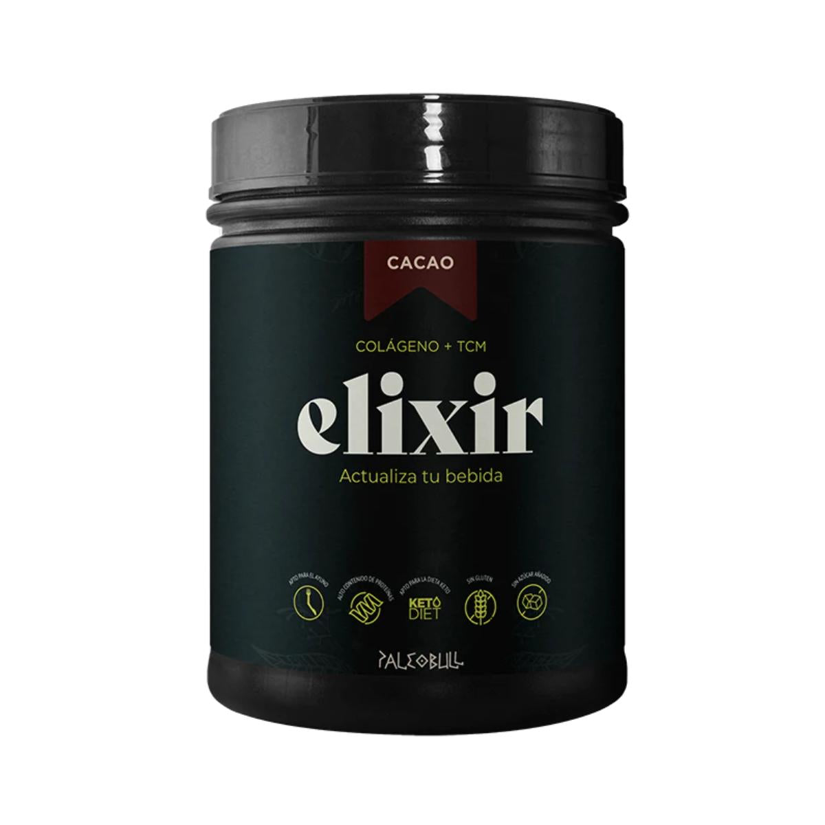 Elixir: Colágeno + Aceite TCM, 450 g Paleobull Elixir Cacao 450 g