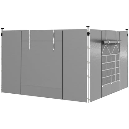 Paredes Laterales Carpa Outsunny Tela Oxford Gris Claro 295x195 Cm_0