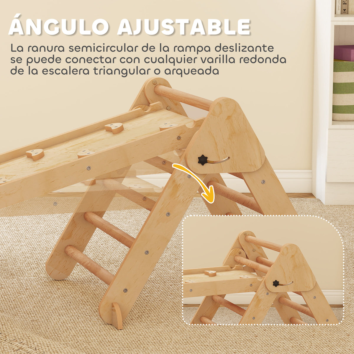 Triángulo De Escalada Aiyaplay Madera De Álamo, Madera De Pino Madera Natural 188x70x59 Cm 331-097v00nd_5