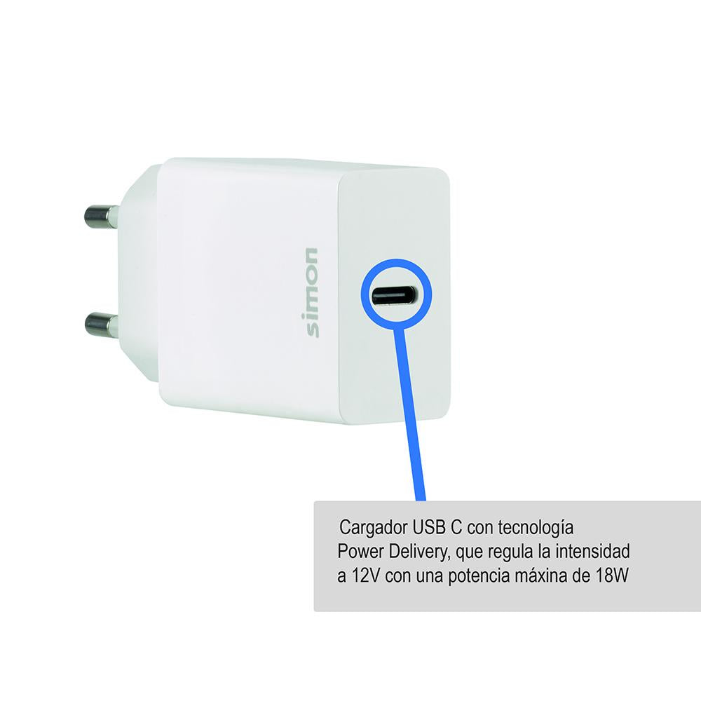 Cargador quick charge usb c 20,0w max. Simon