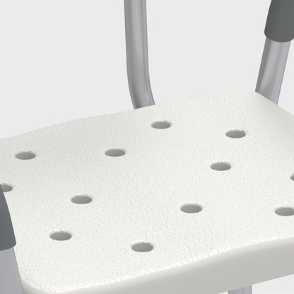 Silla De Ducha Homcom Aluminio, Hdpe Gris 53.5x52x90 Cm 713-144v00gy_5