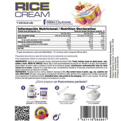 Rice Cream (crema De Arroz Pregelatinizada) - 1kg - Fresa Banana - Fuente De Carbohidratos De Buena - Masmusculo_5