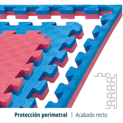 Tatami Puzzle Eva Para Suelo Infantil 1x1m X25mm Rojo - Azul 1 Unidad_5