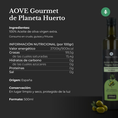 Pack 3x Aceite de oliva virgen extra de cosecha temprana verde sin filtrar Planeta Huerto 500 ml
