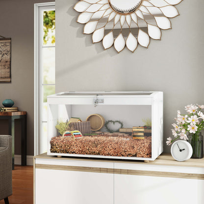 Jaula Para Hámster Pawhut Mdf, Acrílico Blanco 80x50x50 Cm D51-492v91cw_1