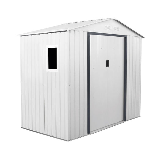Caseta Metálica High Door Córcega Blanco - Resistencia Y Estilo - 2,13x2,05x1,27 M - Multicolor_0