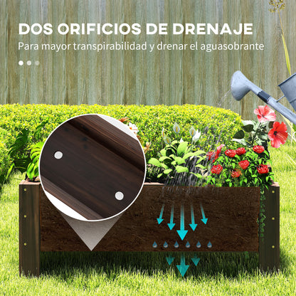 Huerto Urbano Rectangular Outsunny Marrón 100x36,5x36 Cm_5