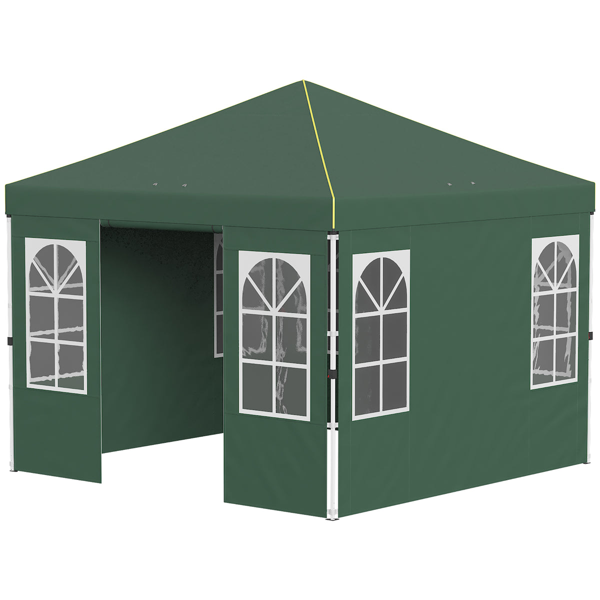 Carpa Plegable Outsunny Tela Oxford, Metal Verde 293x293x272 Cm_4