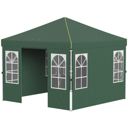 Carpa Plegable Outsunny Tela Oxford, Metal Verde 293x293x272 Cm_4
