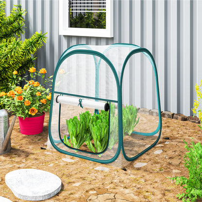 Mini Invernadero Outsunny Plástico Transparente 70x70x80 Cm_1