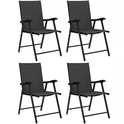 Sillas Plegables Outsunny Acero, Textilene Negro 62x58x97 Cm_0