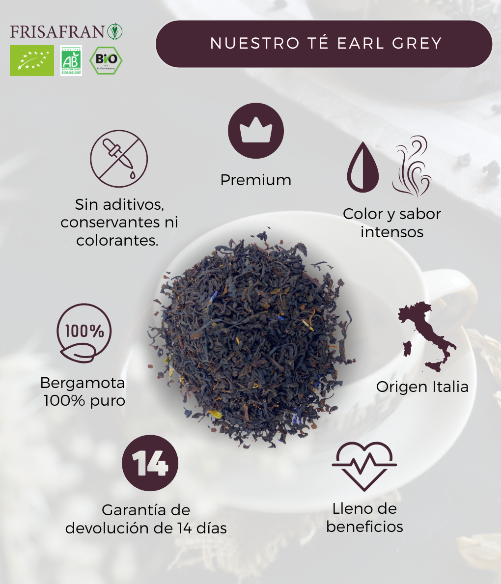 Té Negro Earl Grey Ecológico Granel | Calidad | Frisafran 100 G_3