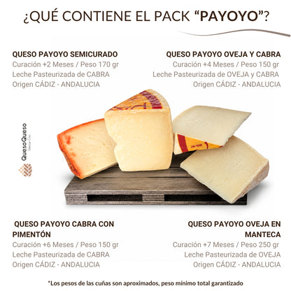 Caja Regalo De Queso Payoyo | 4 Cuñas Queso Curado, Semicurado, Manteca Y Pimentón | Cabra Y Oveja | Pack Pasteurizado_1