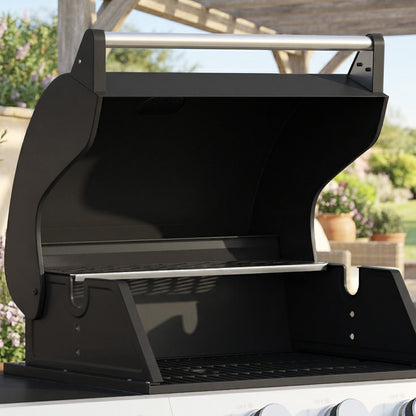 Barbacoa De Gas Outsunny Acero Inoxidable, Metal Negro 109x50x109 Cm_5