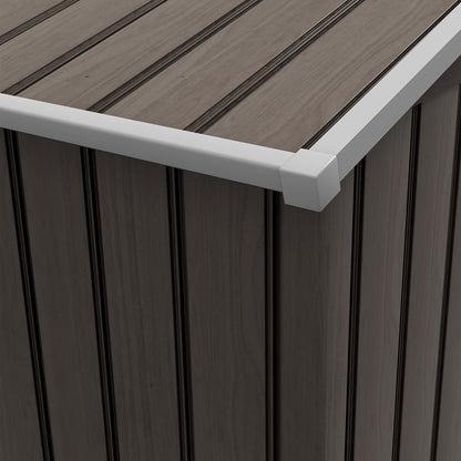 Cobertizo De Jardín Outsunny Acero Galvanizado Madera Natural 213x130x185 Cm_5