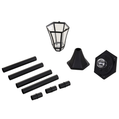 Faroles De Jardín Outsunny Abs Negro 18,5x18,5x129 Cm_4