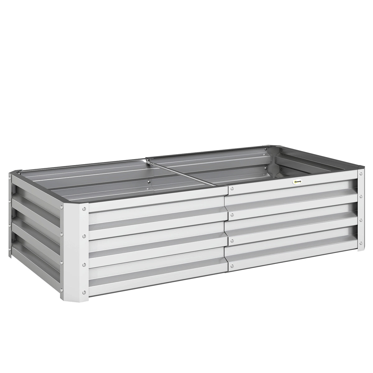 Jardinera Elevada Outsunny Acero Galvanizado Plata 120x60x30.5 Cm_0