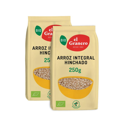 Pack 2x Arroz Integral Hinchado El Granero, 250 g