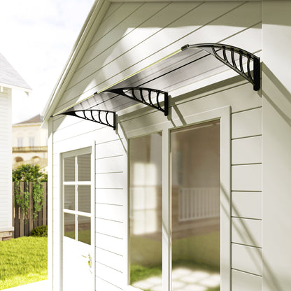 Marquesina Exterior Policarbonato Outsunny 200x96x27 Cm Transparente_4