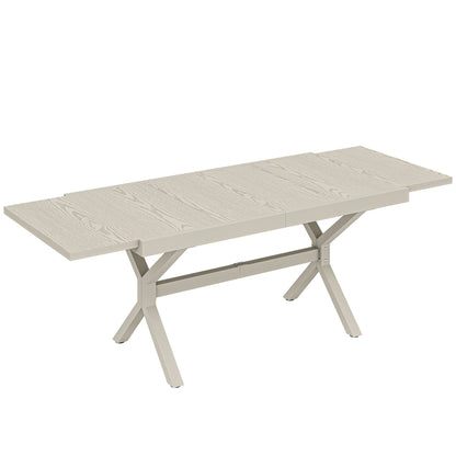 Mesa Jardín Extensible Outsunny Aluminio, Acero Gris Claro 214x85x73 Cm_0