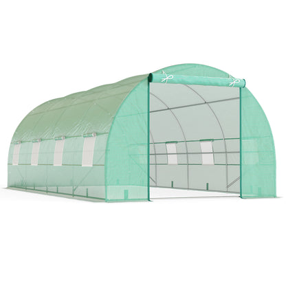 Invernadero De Túnel Con 8 Ventanas Outsunny 600x300x200 Cm Verde_0