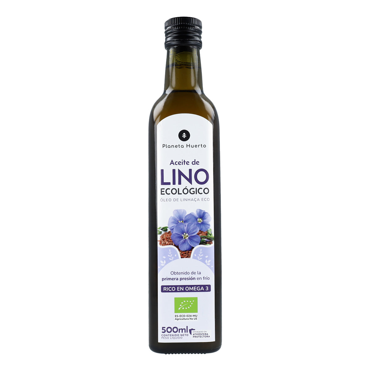 Pack 3x Aceite de Lino prensado en frío ECO Planeta Huerto 500 ml