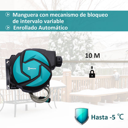 Carrete Para Manguera Durhand Negro Y Verde 29,5x16,5x33 Cm_5
