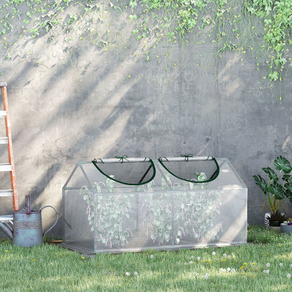 Invernadero De Terraza Outsunny Acero, Pe Blanco 120x60x60 Cm_1