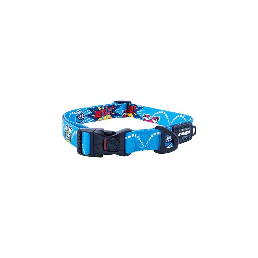 Collar Para Perro, Modelo Fusion De Rogz, Estampado Comic Azul. Talla S (8-14kg)_2