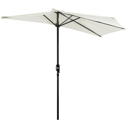 Sombrilla De Jardín Outsunny Metal, Poliéster Crema 269x138x236 Cm_0