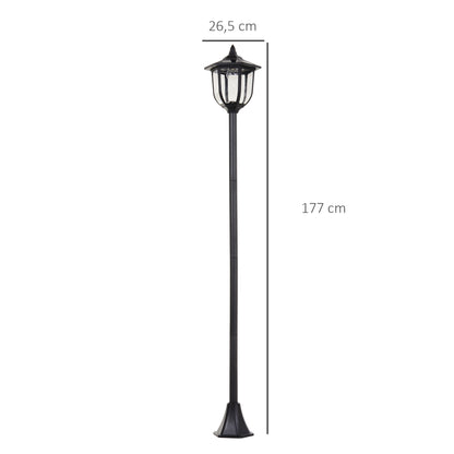 Farolas Solares Outsunny Abs Negro 26.5x26.5x177 Cm_2