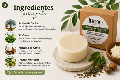 Acondicionador Sólido Baobab &amp; Té Verde 80 G – Natural, Vegano, Sin Sulfatos, Zero Waste – Lumocosmetics_2