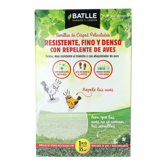 Semillas césped resistente fino y denso con repelente de aves Batlle 1kg
