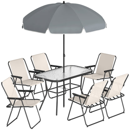 Conjunto De Jardín Outsunny Acero, Textilene Crema 119x68x70 Cm_0