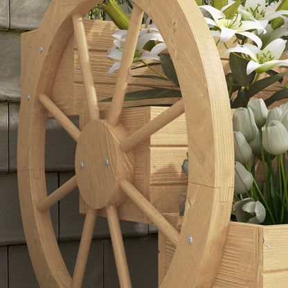 Jardinera Outsunny Madera De Abeto Madera Natural 61x62x57 Cm_3