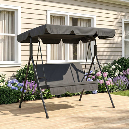 Columpio De Jardín Outsunny Acero, Poliéster Negro 172x110x153 Cm_4