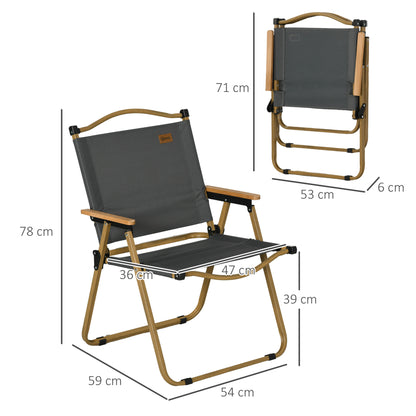 Sillas De Camping Outsunny Tela Oxford, Acero Gris Oscuro 54x59x78 Cm_2