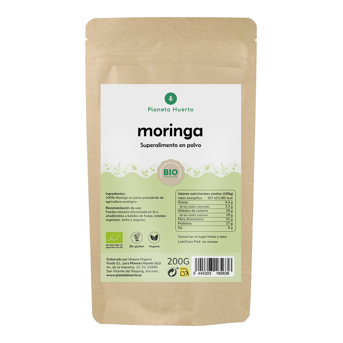 Moringa en Polvo Eco, Planeta Huerto, 200 g