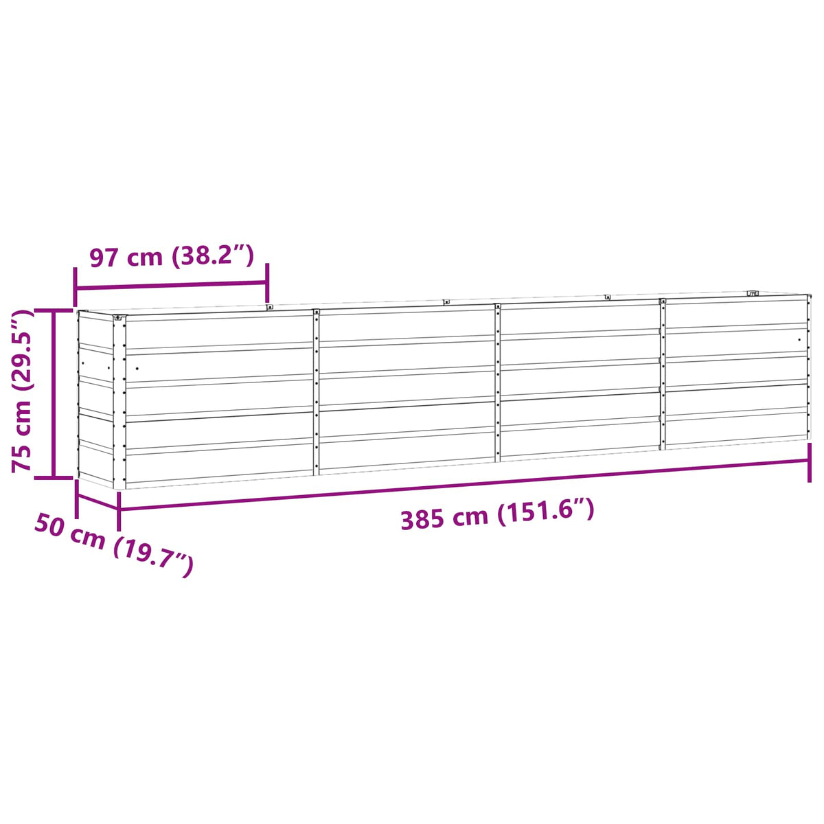 Jardinera Antracita 385 X 50 X 75 Cm Acero Galvanizado_5