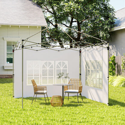 Paredes Laterales Carpa Outsunny Tela Oxford Blanco 295x195 Cm_3