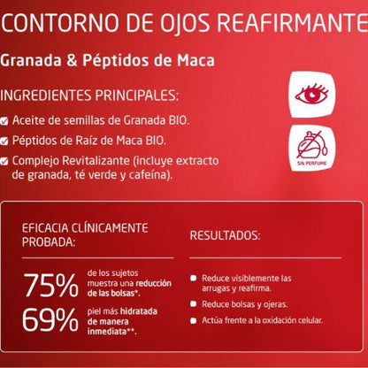 Contorno de ojos reafirmante de granada y péptidos de maca Weleda 12 ml