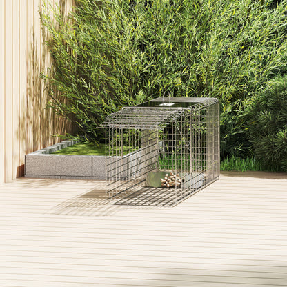 Trampa Para Animales Outsunny 81x26x34.5 Cm Plata_1