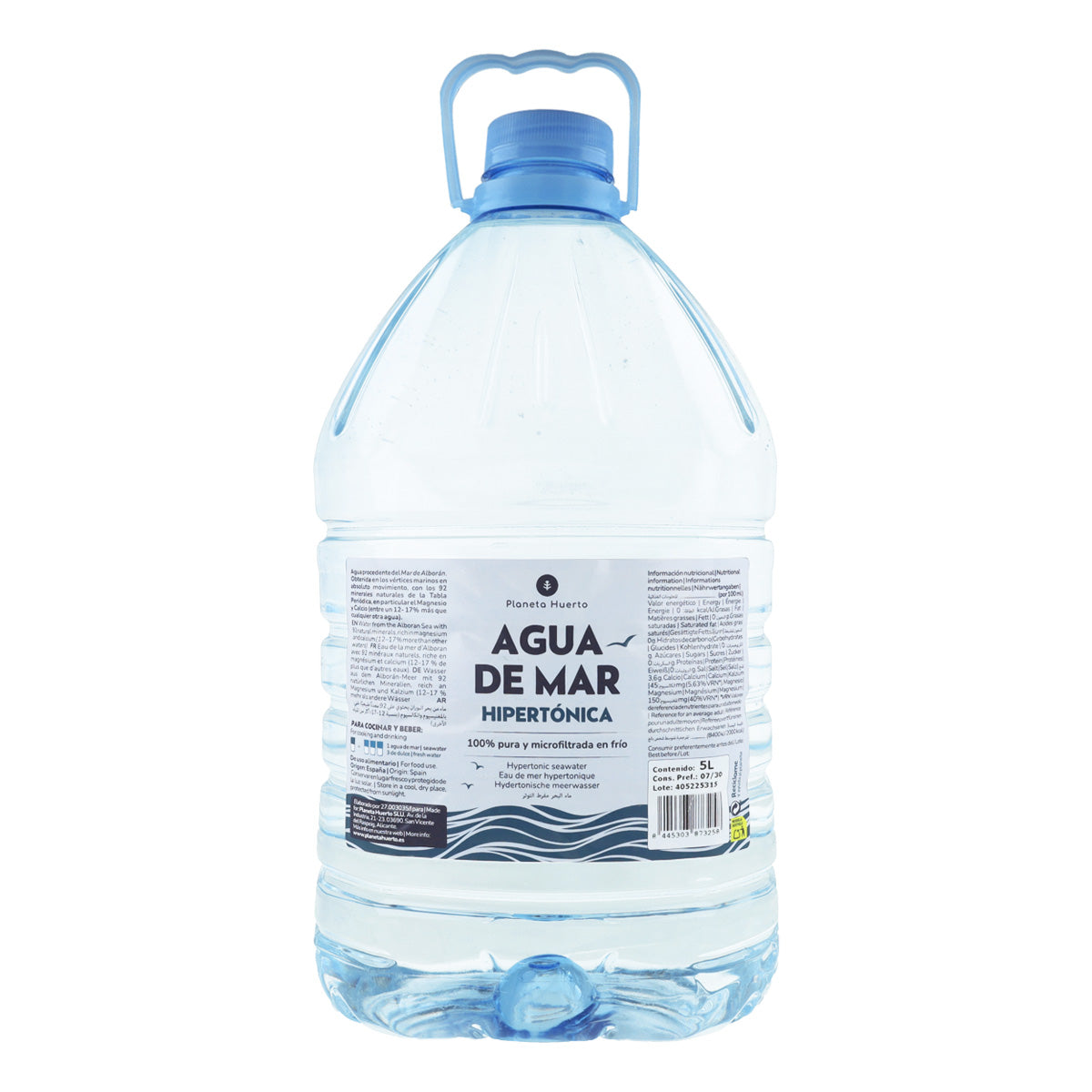 Agua de Mar Hipertónica Garrafa Planeta Huerto 5 L