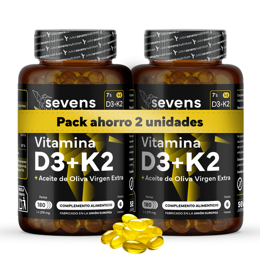 Pack 2x Vitamina D3 + K2 Sevens Nutrition. Saúde Óssea._0