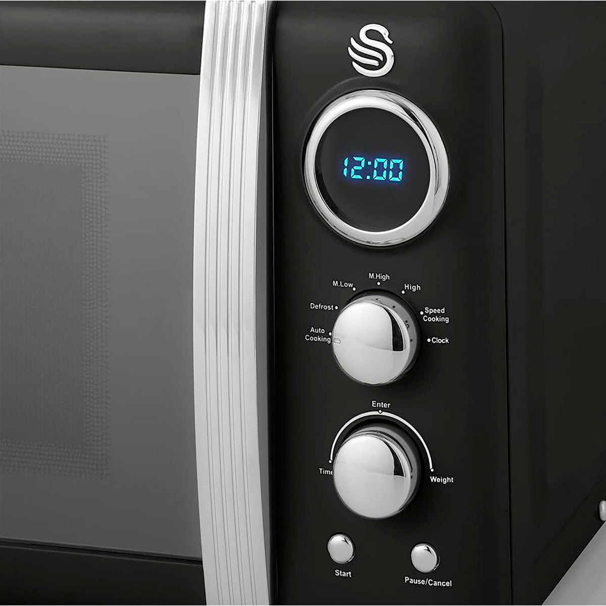 Swan Retro Microondas Digital 20l, 5 Niveles De Potencia, Descongelación, Temporizador 60 Min, Sm22030lbneu, Negro_4
