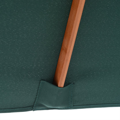 Sombrilla De Jardín Inclinable De Madera Outsunny 200x150x230 Cm Verde_3