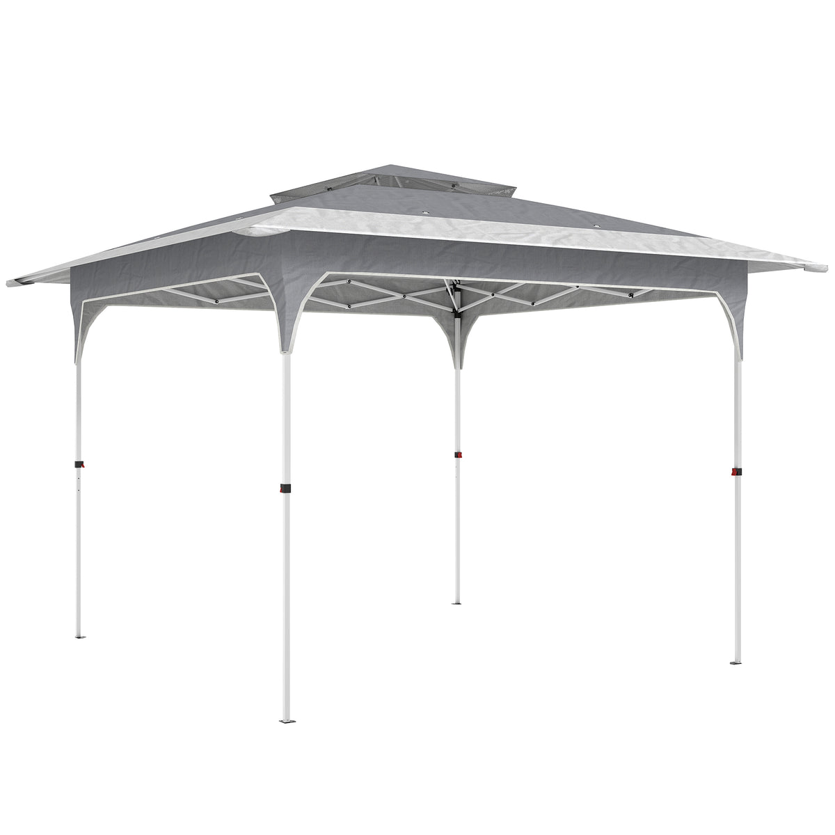 Carpa Plegable Outsunny Tela Oxford, Metal Gris Oscuro 352x352x278 Cm_0