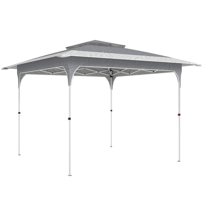 Carpa Plegable Outsunny Tela Oxford, Metal Gris Oscuro 352x352x278 Cm_0