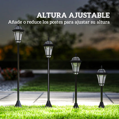 Faroles De Jardín Outsunny Abs Negro 18,5x18,5x129 Cm_5